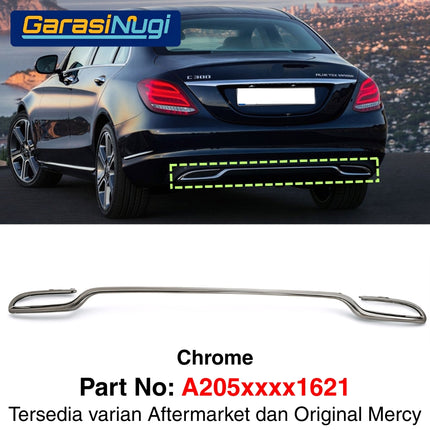 Rear Chrome For Mercy W205 Pre-Facelift Garnish Moulding Bemper Belakang C250 C300