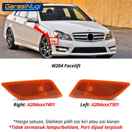 Mercedes W204 Side Marker Lights Lampu Sein Samping LED Mercy C200 C250