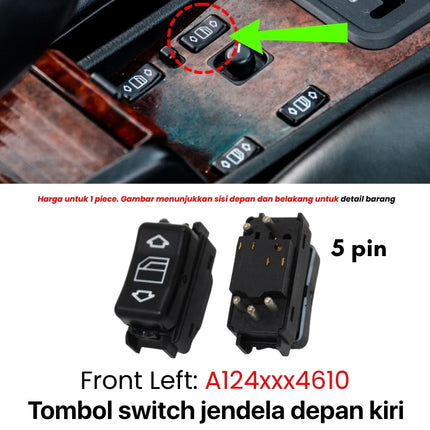 Window Switch Mercedes W124 W201 Saklar Pengatur Jendela Mercy Boxer 230E 300E