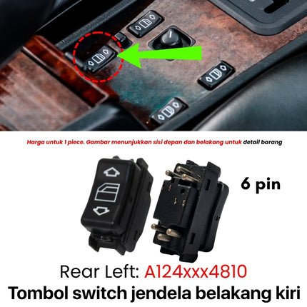 Window Switch Mercedes W124 W201 Saklar Pengatur Jendela Mercy Boxer 230E 300E