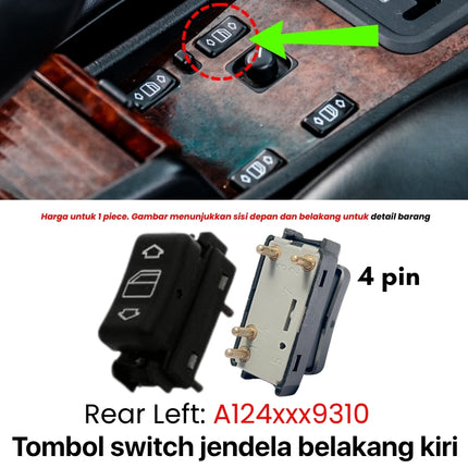 Window Switch Mercedes W124 W201 Saklar Pengatur Jendela Mercy Boxer 230E 300E