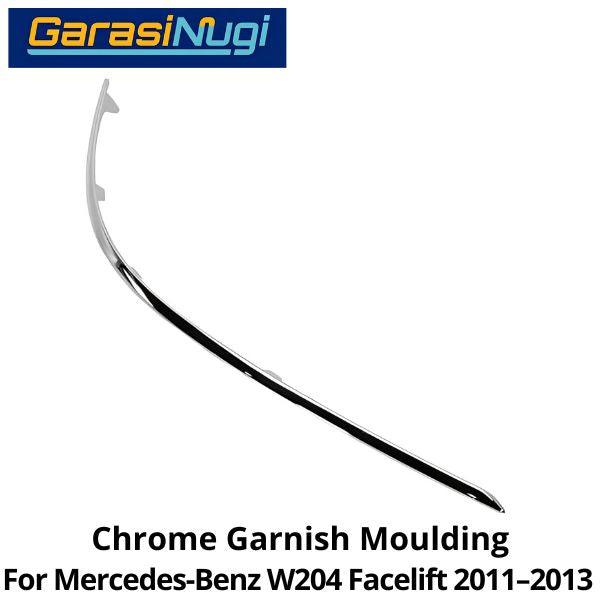 Chrome Stripe Mercy W204 Facelift Garnish Moulding Bumper Depan C200