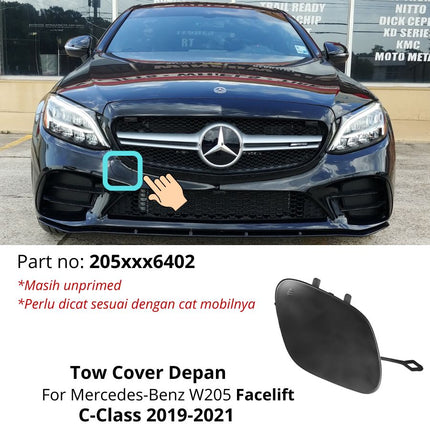 Lubang Towing Mercy W205 Bumper Tow Derek Cover Mercedes C200 C300