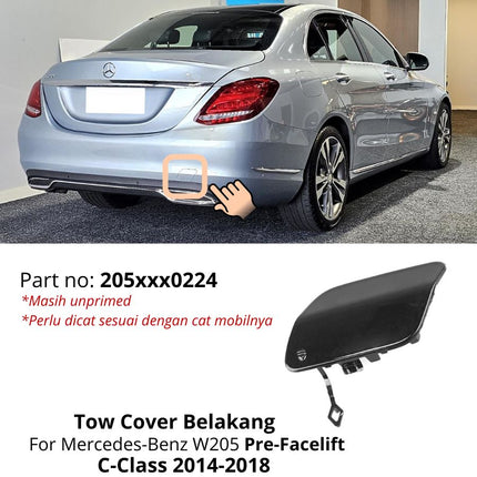 Lubang Towing Mercy W205 Bumper Tow Derek Cover Mercedes C200 C300
