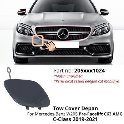 Lubang Towing Mercy W205 Bumper Tow Derek Cover Mercedes C200 C300