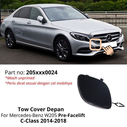 Lubang Towing Mercy W205 Bumper Tow Derek Cover Mercedes C200 C300