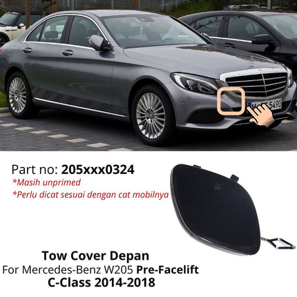 Lubang Towing Mercy W205 Bumper Tow Derek Cover Mercedes C200 C300