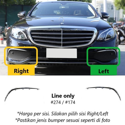 Fog Trim Old Mercedes W213 Bumper Strip Grille Cover E250 Avantgarde