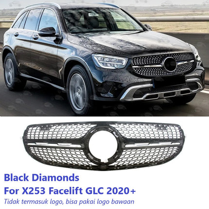 Mercedes X253 W253 Mercy GLC Class Grille Hidung Chrome Diamond GTR